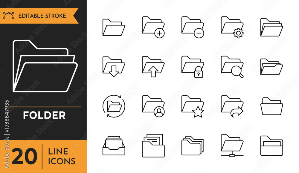 Folder icon set. Vector illustration Stock Vector | Adobe Stock