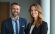 © hao - arafed image of a man and a woman in business attire. High quality