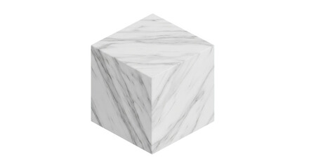 Marble cube on a black background