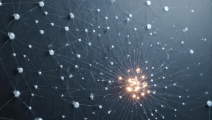 Abstract network pattern with light source