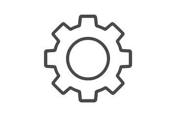 Gear line icon. Cogwheel vector symbol. Settings, configuration, options, and support concept. Simple flat outline pictogram for website, app, UI. Technical process, engineering.