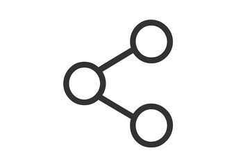 Share icon with modern flat line style, connectivity symbol for web design, app interface, UI element isolated on white background, vector illustration EPS 10, digital sharing concept
