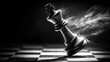 © kaliel - Falling chess king on a board representing defeat consequence and decisive strategy under pressure in competitive decision making.