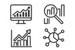 © Sophia - Data analytics line icon set. Big data processing, statistics graph, business growth chart, market research analysis. Vector icons for web, infographic and UI design.