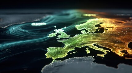 Wall Mural - Abstract Representation of Global Weather Patterns and Movements