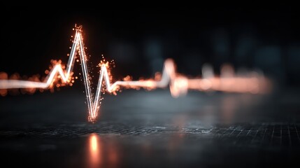 Canvas Print - abstract glowing ekg visualization for medical and health concepts