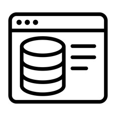Database with Info Panel Line Icon of Databases (Web) Icon Set