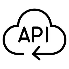 Cloud API Sync Line Icon of APIs (Web) Icon Set