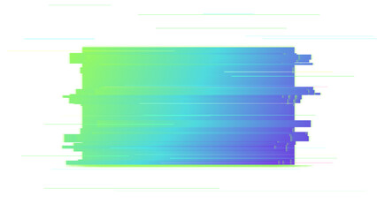Abstract Glitch Gradient Bar with Digital Data Effect on White Background