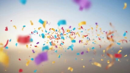 Colorful Confetti Explosion - Celebration, Joy, and Festive Atmosphere in Motion.