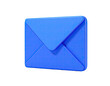 © ken - A 3D rendering of a blue envelope floating against a stark black background