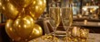 © Breezze - Premium Romantic Anniversary Celebration with Champagne Glasses and Golden Balloons Authentic Modern Lifestyle Content for Social Media Marketing Campaigns