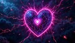 © ICON+JPG - A vibrant heart pulsating with energy and surrounded by lightning, symbolizing love, passion, and the powerful connection between emotions