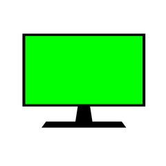 LCD computer green screen vector design illustration