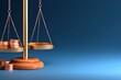 © chusnul - A balanced scale with coins on one side, set against a gradient blue background, symbolizing finance