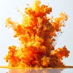 Wall Mural - Vibrant abstract orange and yellow flames create a fiery background of blazing energy and heat, suggesting danger or a powerful inferno