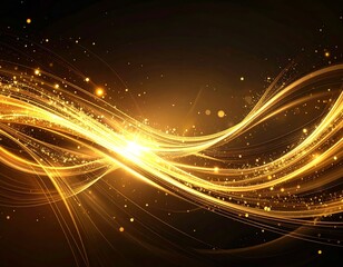 Wall Mural - Golden waves with texture illustration