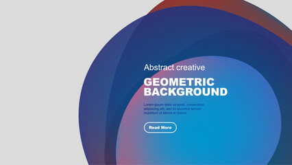 Wall Mural - Abstract geometric background features overlapping colorful circles. Text promotes further information access. Simple design, modern aesthetic.