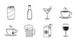 © Pias - Hand drawn collection of popular beverage icons and drinks in sketchy style vector