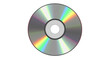 © anjas - Shiny iridescent compact disc with a vibrant rainbow holographic light reflection.