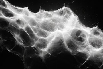 Wall Mural - Dynamic glowing white neural network structure on a dark background offers a powerful visual for advanced technology and intricate systems