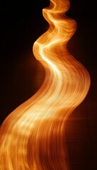 Wall Mural - Abstract Illumination Art Captivating Golden Light Streams Flowing Against a Dark Night Background
