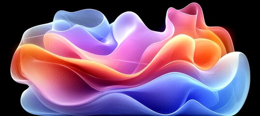 Wall Mural - Elegant Multicolored Silk Flowing Banner Advertisement with Bright Textures and Artistic Effects