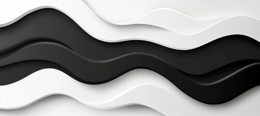 Wall Mural - Elegant Abstract Design Featuring Grayscale Curves and Fluid Motion on a Monochromatic Background