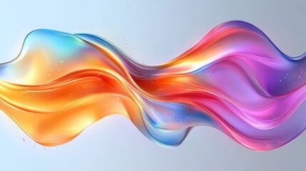 Wall Mural - Vibrant Iridescent Abstract Backdrop with Fluid Gradient Colors and Elegant Motion Surface Design