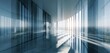 © xartproduction - Bright Modern Glass Office Corridor with Panoramic Landscape View