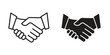 © Krupal - Shake hands icon art in black and white