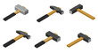 © di - Isometric hammer collection: diverse toolset for construction and repair projects