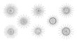 © Brandon - Abstract geometric radiating bursts of dots and lines in a retro style.