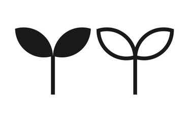 Wall Mural - plant icons. simple plants seedling symbols design elements. line icon. vector illustration.