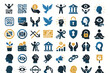 © Rick Cranches - Freedom and Digital Control Icons – Social Awareness and Human Rights Concept