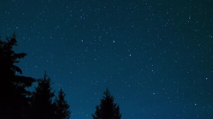 Wall Mural - Milky Way stars on a dark countryside skies. Time-lapse video.