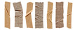 © Anna - Collection of Vintage Brown Tape Strips. Retro scotch and masking paper pieces with torn edges for scrapbooking, collage, journal and craft isolated design