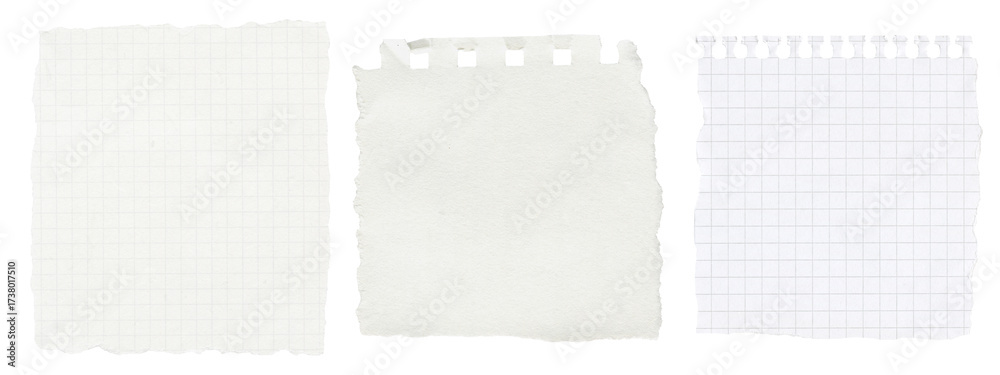 Empty Note Crumpled Photo Stock Set of Torn and Crumpled Paper Sheets. White notebook pages ...