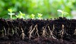 © Monara - Close-up of sprouting plants and roots