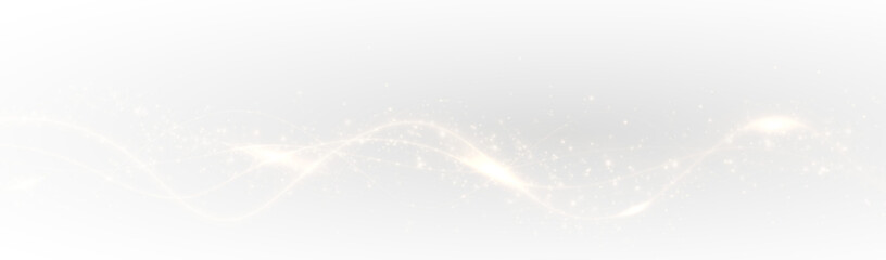 Wall Mural - Golden curved light ribbon png with shine. Smooth gold twirl with glowing effect. Elegant festive line element. Glowing golden swirl png for decoration.	
