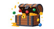 © M Susanto - Treasure Chest Illustration Golden Coins, Gems, and Sparkling Effects for Wealth and Adventure