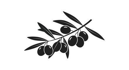 Elegant olive branch vector illustration presenting a minimalist design perfect for branding