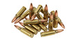 © Sophia - Isolated Pile of bullets with copper point, ammunition, rifle ammo, golden shell casings