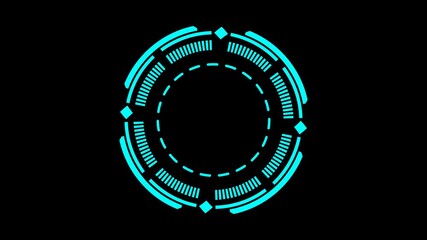Sci-Fi Futuristic HUD circle interfaces motion. Alpha or transparent background