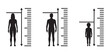 © SHAHIDA KHATUN - Collection of Human Height Growth Measurement Icon Set – Person Silhouette with Ruler Scale and Fitness Body Size Vector design