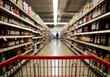 © Ahmad - First person perspective from a shopping cart in a supermarket aisle.