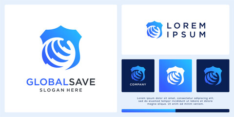 Global save logo design vector template