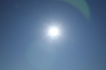 Wall Mural - beautiful blue sky on sunny day, bottom view