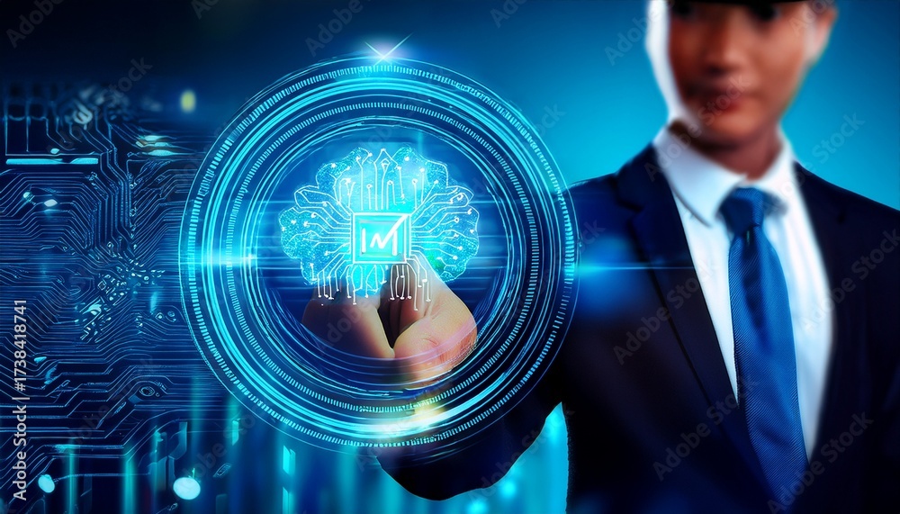 representing the integration of artificial intelligence in business ...