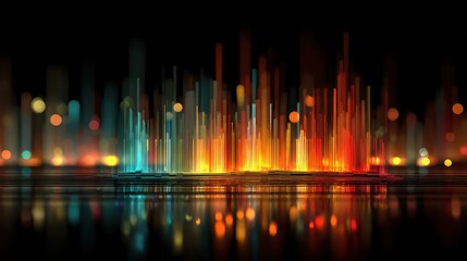 Canvas Print - Glowing Futuristic Audio Equalizer Bar in Vibrant Colors
